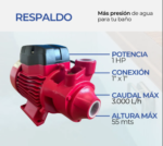 Bomba De Agua Periferica Motorarg Pf 100 M 1 Hp Eleva 55 M - Imagen 3