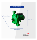 Bomba Centrifuga Rowa Cpm 146 0.75 Hp - 2,6 Bar Ip44 Color Verde Fase eléctrica Monofásica - Imagen 3
