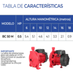 Bomba Centrífuga Motorarg Bc 50 M 1/2 Hp - Imagen 4