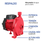 Bomba Centrífuga Motorarg Bc 50 M 1/2 Hp - Imagen 3