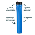 Carcasa Portafiltro Xl 20x2,5 Filtro Purificador De Agua - Imagen 6