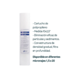 Repuesto Cartucho Filtro Agua Sedimentos 10x2.5 Polipropileno - Imagen 3